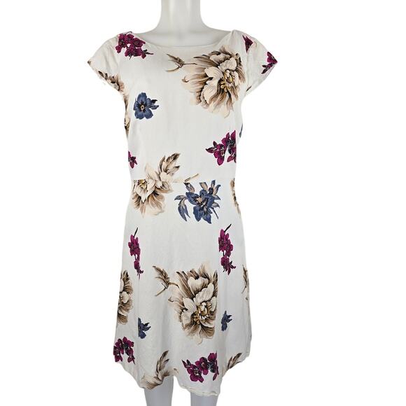 Ann Taylor Factory Linen Blend Floral Women's Dress 14 - Picture 1 of 5
